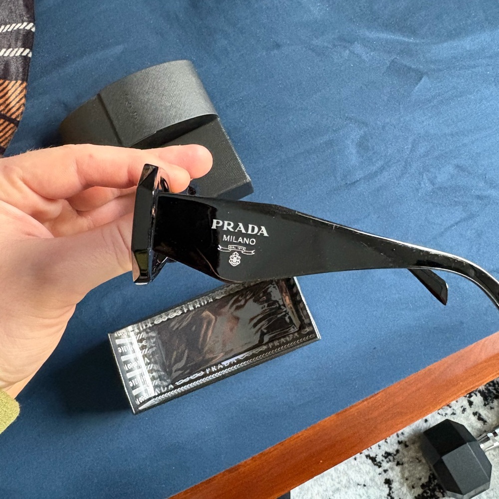 Prada Black Rectangular Sunglasses for Men NWT - image 2